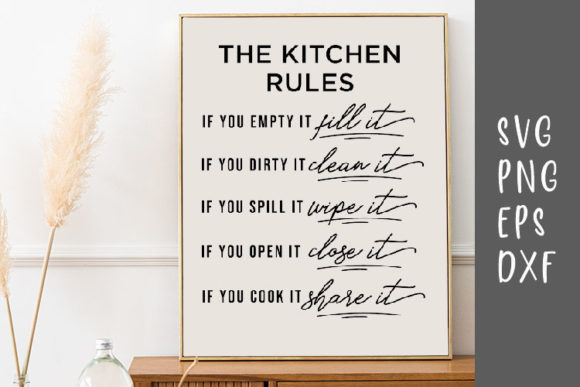 Download Kitchen Rules Fill It Clean It Wipe It.. - Premium Resources