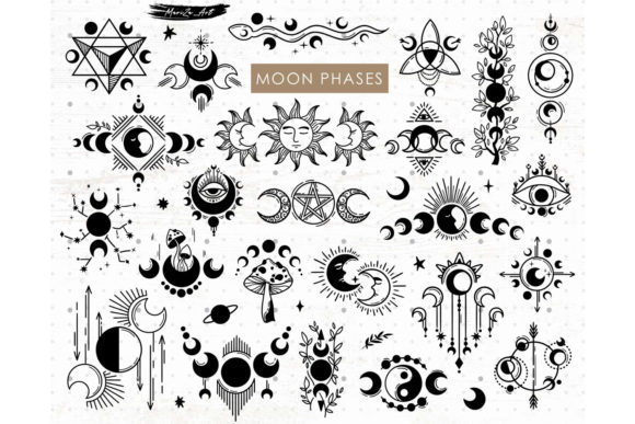 Download Moon Phases SVG Bundle, Celestial SVG - Moon phases Collection
