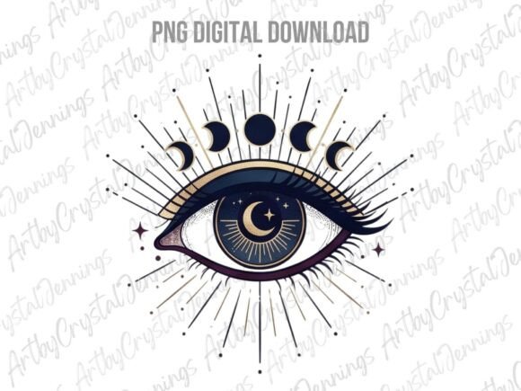 Download Celestial Mystic Eye Moon Phases PNG - Moon phases Collection