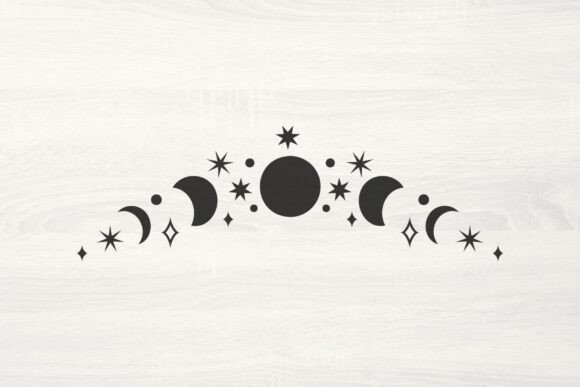 Download Moon Phases and Stars Divider SVG - Moon phases Collection