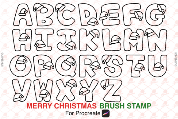 Download Christmas Alphabet Brush for Procreate - Premium Resources