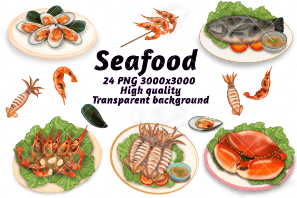 Download Seafood Realistic Painting - Painting Collection