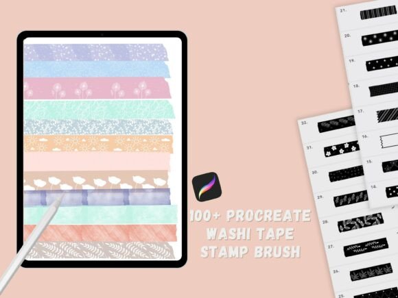 Download Procreate Washi Tape Stamp Brushes - Procreate washi Collection