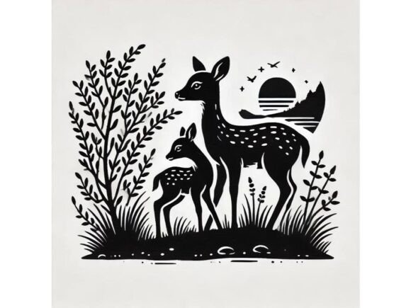 Download A Fawn Standing Beside a Small Bush - Premium Resources