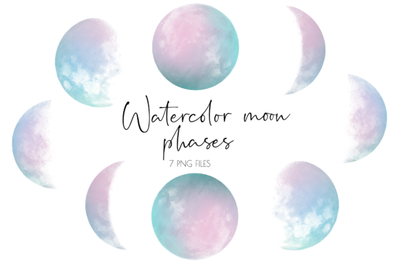 Download Watercolor Moon Phases,Moon Phases Clip - Moon phases Collection